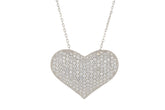 Heart Shape Colour 925 Sterling Silver CZ Necklace
